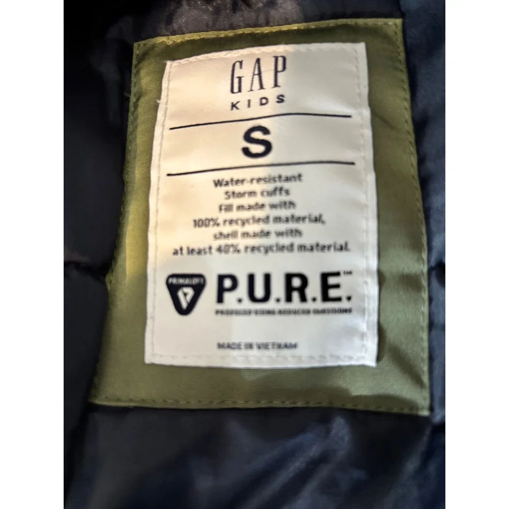 GAP Kids Boys Girls Army Green Warmest Water Resistant Parka Jacket Size S‎